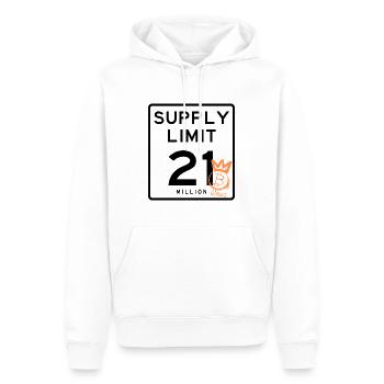 Bitcoin | Supply Limit 21 Million | Road sign - Men’s Premium Organic Hoodie - white - Front - Nico (187cm)