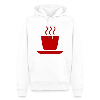 tasse de café en grains café tasse bohnen191 pot à café - Sweat à capuche Premium bio Homme - blanc - Devant - Nico (187cm)