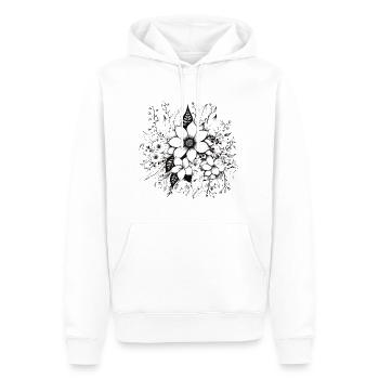Motif floral foncé - Sweat à capuche Premium bio Homme - blanc - Devant - Nico (187cm)