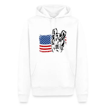 Kurzhaarcollie Collie Amerika Fahne Hunde Wilsigns - Männer Premium Bio Hoodie - Weiß - Vorne - Nico (187cm)