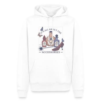 Wicked Design Tout Est Dans Les Accessoires - Sweat à capuche Premium bio Homme - blanc - Devant - Nico (187cm)