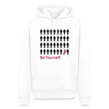 Soyez vous-même - Sweat à capuche Premium bio Homme - blanc - Devant - Nico (187cm)