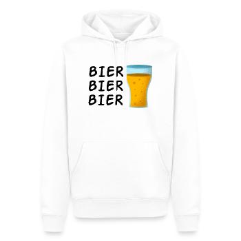 Bier Bier Bier - Männer Premium Bio Hoodie - Weiß - Vorne - Nico (187cm)