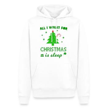 sommeil de Noël - Cadeau - Sweat à capuche Premium bio Homme - blanc - Devant - Nico (187cm)