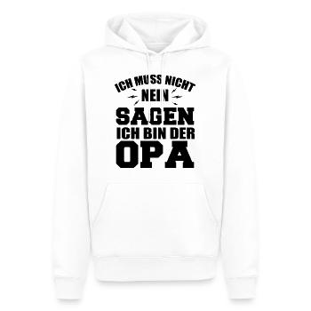 Ich Muss Nicht Nein Sagen Ich Bin Der Opa - Männer Premium Bio Hoodie - Weiß - Vorne - Nico (187cm)