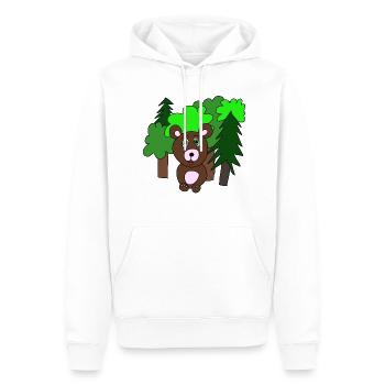 Kleiner Bär im Wald - Männer Premium Bio Hoodie - Weiß - Vorne - Nico (187cm)