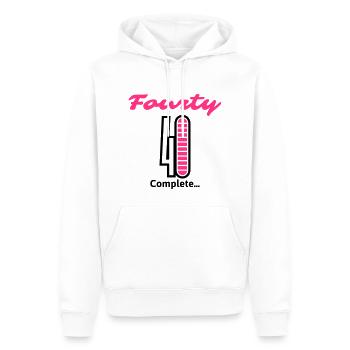 Fourty Complete... - Männer Premium Bio Hoodie - Weiß - Vorne - Nico (187cm)