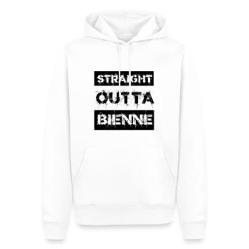 Straight Outta Bienne Schweiz Geschenk Stadt - Männer Premium Bio Hoodie - Weiß - Vorne - Nico (187cm)