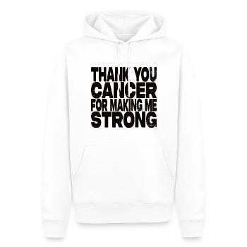 Thank You Cancer For Making Me Strong - Men’s Premium Organic Hoodie - white - Front - Nico (187cm)