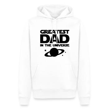 Le plus grand papa de l’univers - Sweat à capuche Premium bio Homme - blanc - Devant - Nico (187cm)