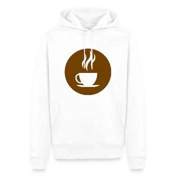 tasse de café en grains café tasse cafetière bohnen95 - Sweat à capuche Premium bio Homme - blanc - Devant - Nico (187cm)
