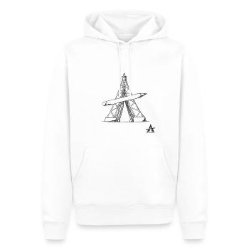 Eiffelturm Bleistift - Männer Premium Bio Hoodie - Weiß - Vorne - Nico (187cm)