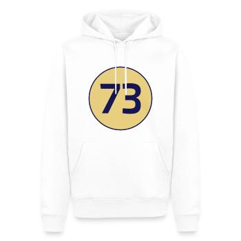 73 the best number Big Bang Zahlenrätsel Theorie - Männer Premium Bio Hoodie - Weiß - Vorne - Nico (187cm)