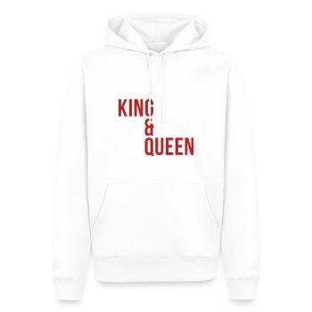 Roi et Reine - Sweat à capuche Premium bio Homme - blanc - Devant - Nico (187cm)
