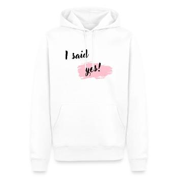 I said yes rosa - Männer Premium Bio Hoodie - Weiß - Vorne - Nico (187cm)