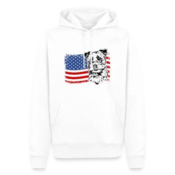 Jack Russell Terrier America Flag Dogs Wilsigns - Men’s Premium Organic Hoodie - white - Front - Nico (187cm)