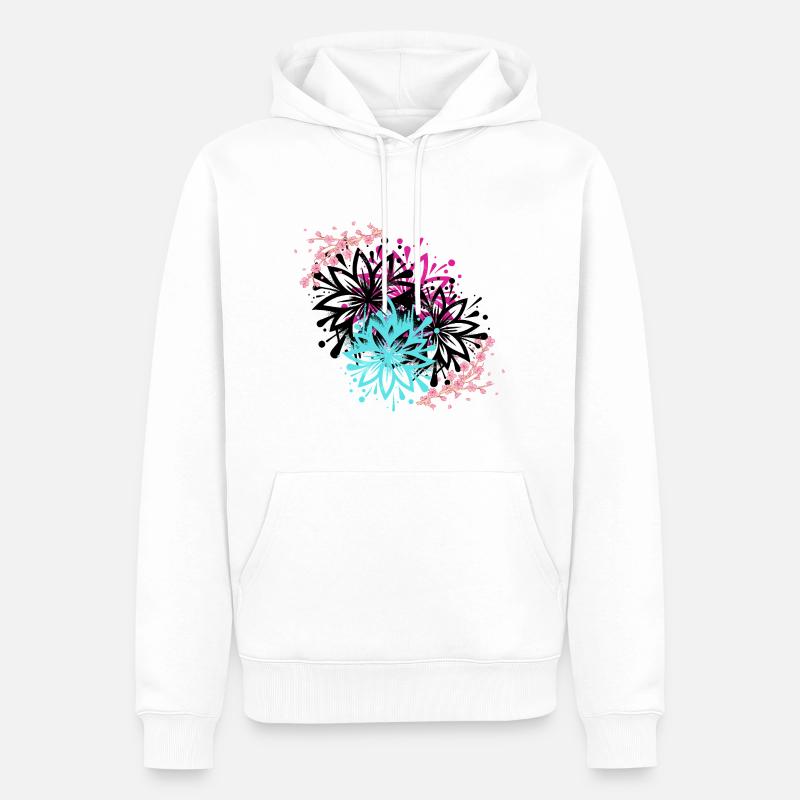 Crazy Flower - Männer Premium Bio Hoodie - Weiß