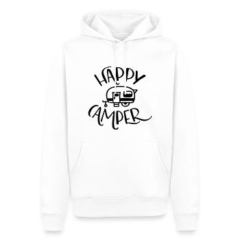 HAPPY CAMPER - Männer Premium Bio Hoodie - Weiß - Vorne - Nico (187cm)