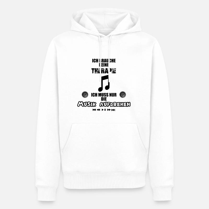 MUSIK SPRUCH - Männer Premium Bio Hoodie - Weiß