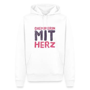Chimiste avec coeur - la chimie est un grand cadeau - Sweat à capuche Premium bio Homme - blanc - Devant - Nico (187cm)