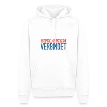 Stricken verbindet - Geschenkfür Stricker - Männer Premium Bio Hoodie - Weiß - Vorne - Nico (187cm)