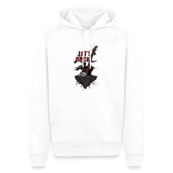 Let’s Rock - Corbeau Corbeau Guitares Musique Cadeau - Sweat à capuche Premium bio Homme - blanc - Devant - Nico (187cm)
