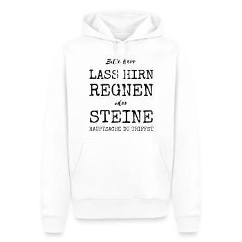 Bitte Herr lass Hirn regnen - Männer Premium Bio Hoodie - Weiß - Vorne - Nico (187cm)