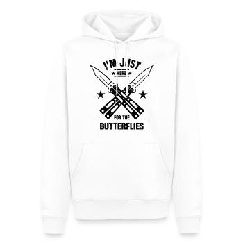 Collecteur de couteaux - Sweat à capuche Premium bio Homme - blanc - Devant - Nico (187cm)