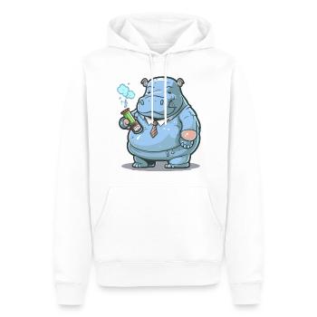 Nilpferd verdampfen - Männer Premium Bio Hoodie - Weiß - Vorne - Nico (187cm)