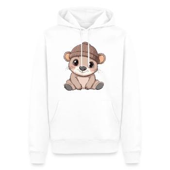wombat mignon mignon bébé enfants animal dessin animé - Sweat à capuche Premium bio Homme - blanc - Devant - Nico (187cm)