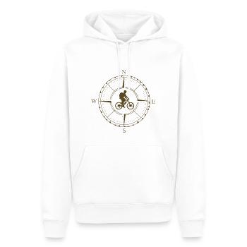 Cyclisme - Sweat à capuche Premium bio Homme - blanc - Devant - Nico (187cm)