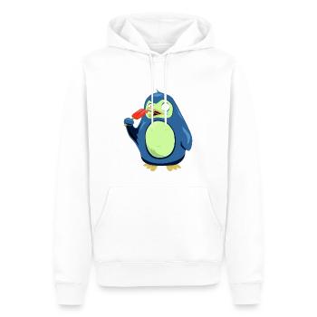 Frozen Pinguin isst Eis - Männer Premium Bio Hoodie - Weiß - Vorne - Nico (187cm)