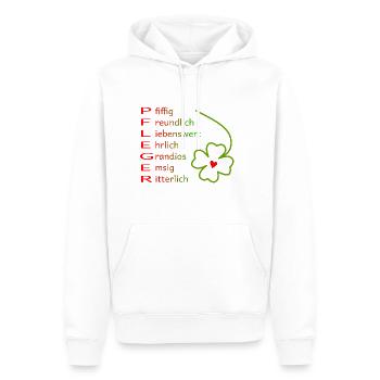 Pfleger - Männer Premium Bio Hoodie - Weiß - Vorne - Nico (187cm)