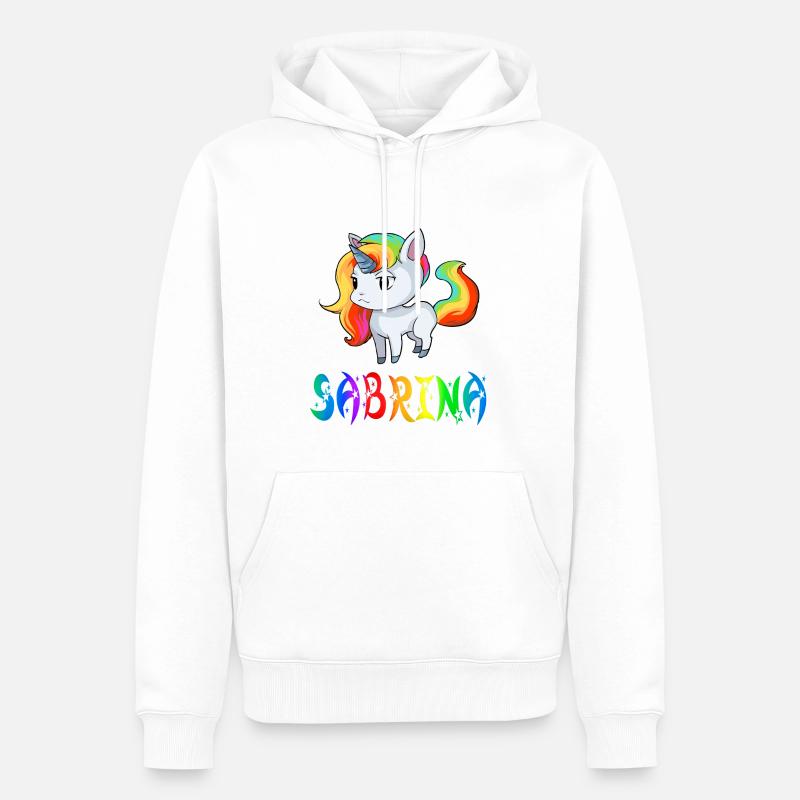 Sabrina Einhorn - Sweat à capuche Premium bio Homme - blanc