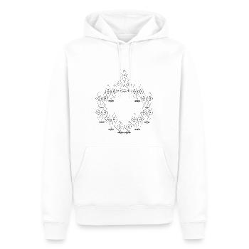 Faces prairie avec les yeux, le nez et la bouche - Sweat à capuche Premium bio Homme - blanc - Devant - Nico (187cm)