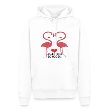Sex Brüste Boobs Titten Flamingo Herz Liebe Glück - Männer Premium Bio Hoodie - Weiß - Vorne - Nico (187cm)