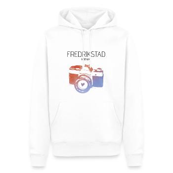 Fredrikstad, Norwegen - Männer Premium Bio Hoodie - Weiß - Vorne - Nico (187cm)