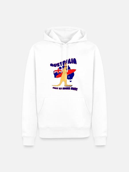 Surfing Kangaroo Australia - Männer Premium Bio Hoodie - Weiß