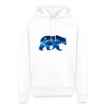 Gardez la nuit devant les montagnes dans la forêt - Sweat à capuche Premium bio Homme - blanc - Devant - Nico (187cm)