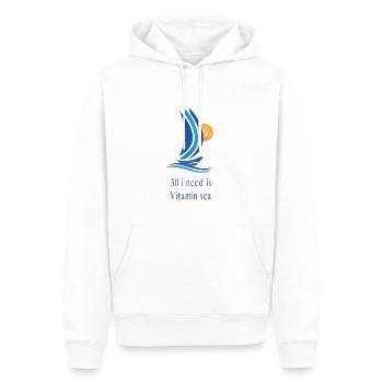 All i need is vitamin sea - Sweat à capuche Premium bio Homme - blanc - Devant - Nico (187cm)