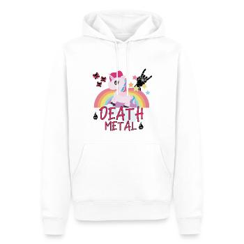 Death Metal Einhorn Regenbogen Pferd Rock Geschenk - Männer Premium Bio Hoodie - Weiß - Vorne - Nico (187cm)