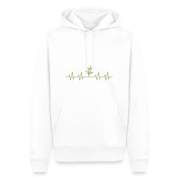 Idée cadeau fleuriste jardinier plante coeur - Sweat à capuche Premium bio Homme - blanc - Devant - Nico (187cm)