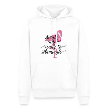 Flamingo cadeau unique disant oiseau rose drôle - Sweat à capuche Premium bio Homme - blanc - Devant - Nico (187cm)