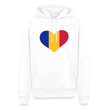 Rumänien Herz; Heart Romania - Sweat à capuche Premium bio Homme - blanc - Devant - Nico (187cm)