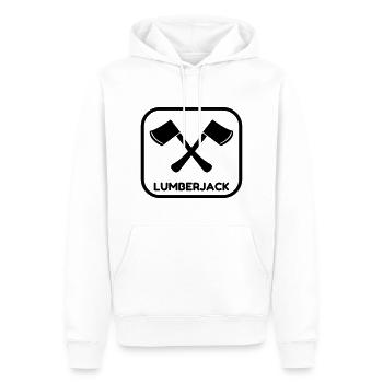 bûcheron / forêt / arbre / bois - Sweat à capuche Premium bio Homme - blanc - Devant - Nico (187cm)