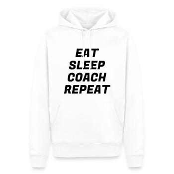 Coach / Coaching / Entraineur / Sport - Sweat à capuche Premium bio Homme - blanc - Devant - Nico (187cm)