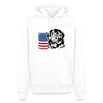 Neufundländer Amerika Fahne Hunde Wilsigns - Männer Premium Bio Hoodie - Weiß - Vorne - Nico (187cm)