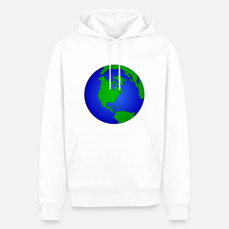 Erde - Männer Premium Bio Hoodie - Weiß