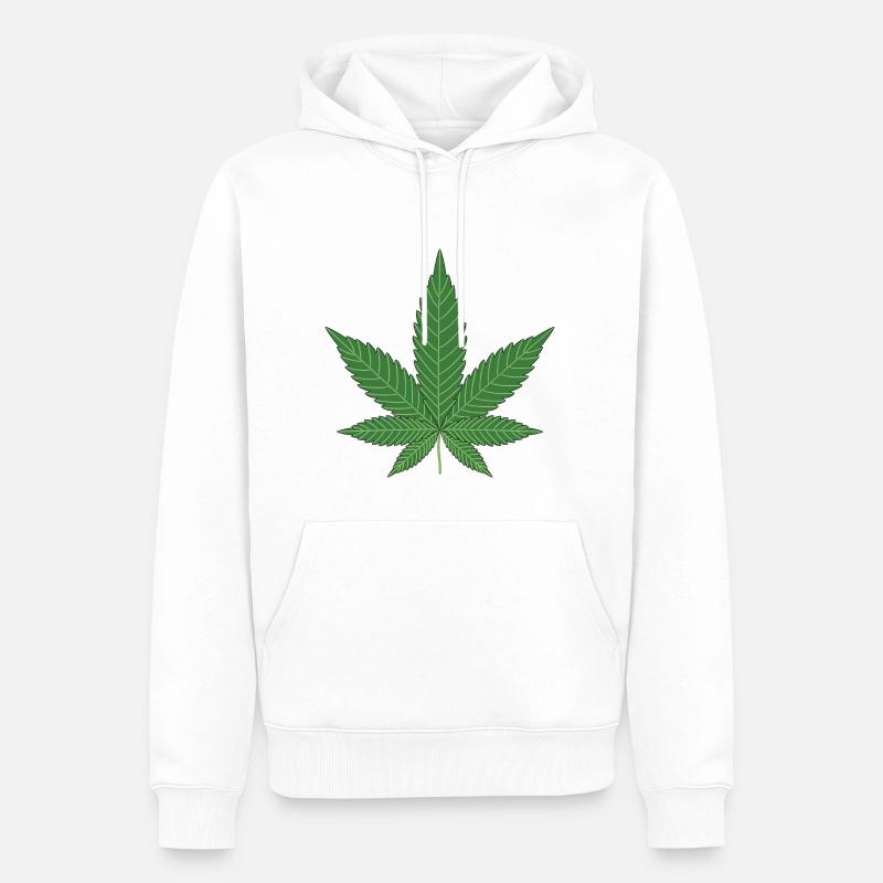 Hanfblatt Geschenk Idee - Männer Premium Bio Hoodie - Weiß
