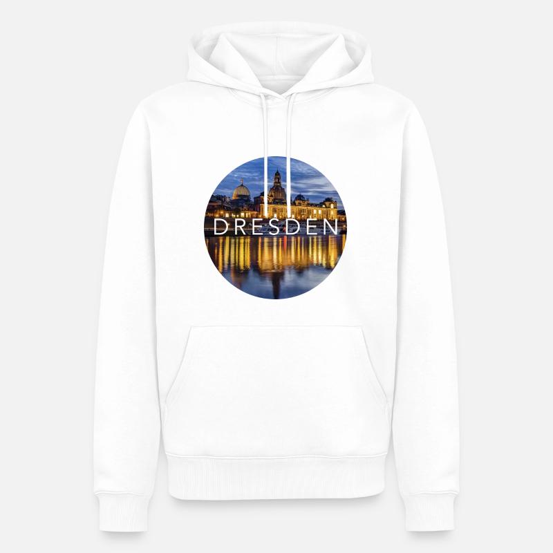 Dresden - Männer Premium Bio Hoodie - Weiß